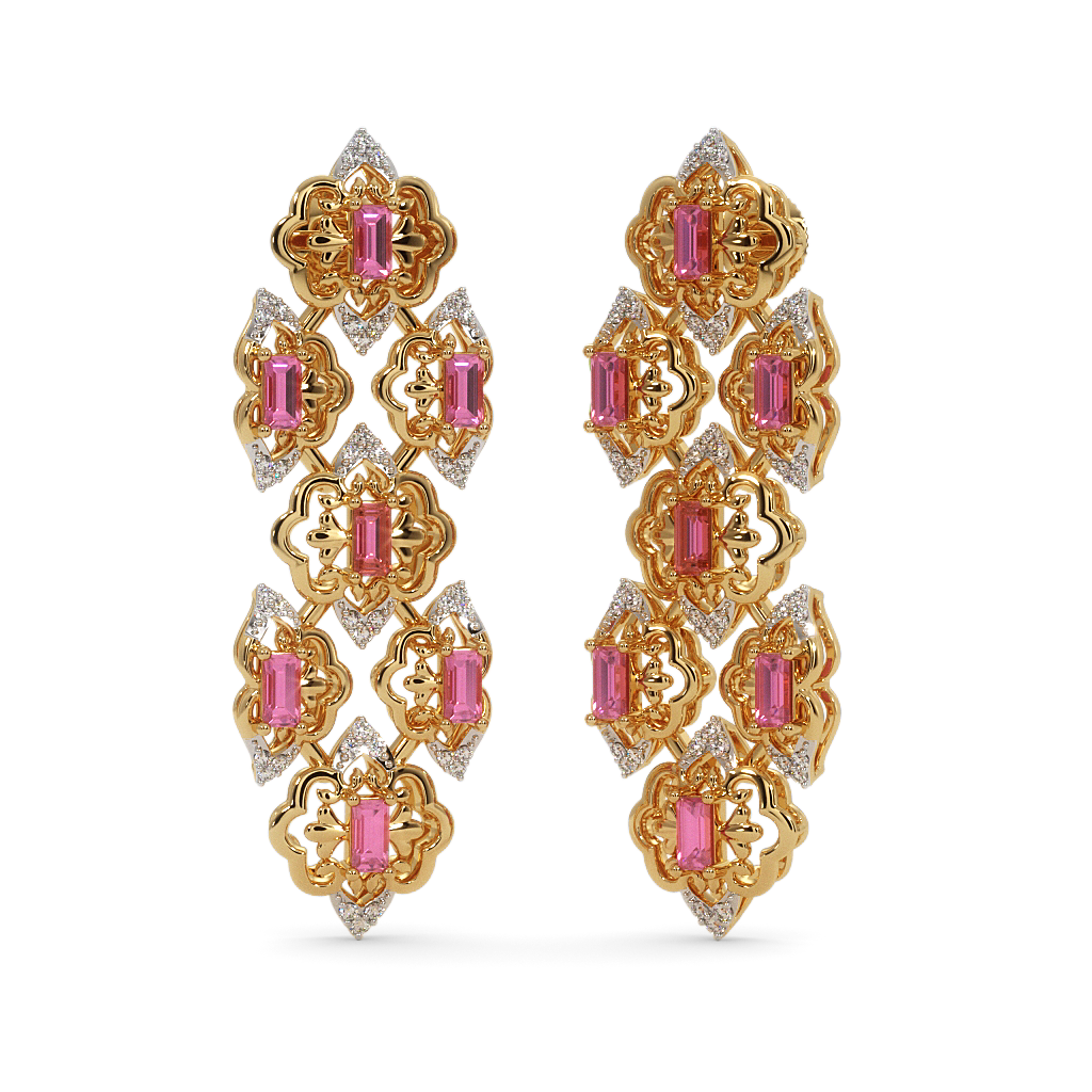 The Gul Yaas ring: Diamond And Pink Tourmaline Ring In 18Kt Yellow Gold